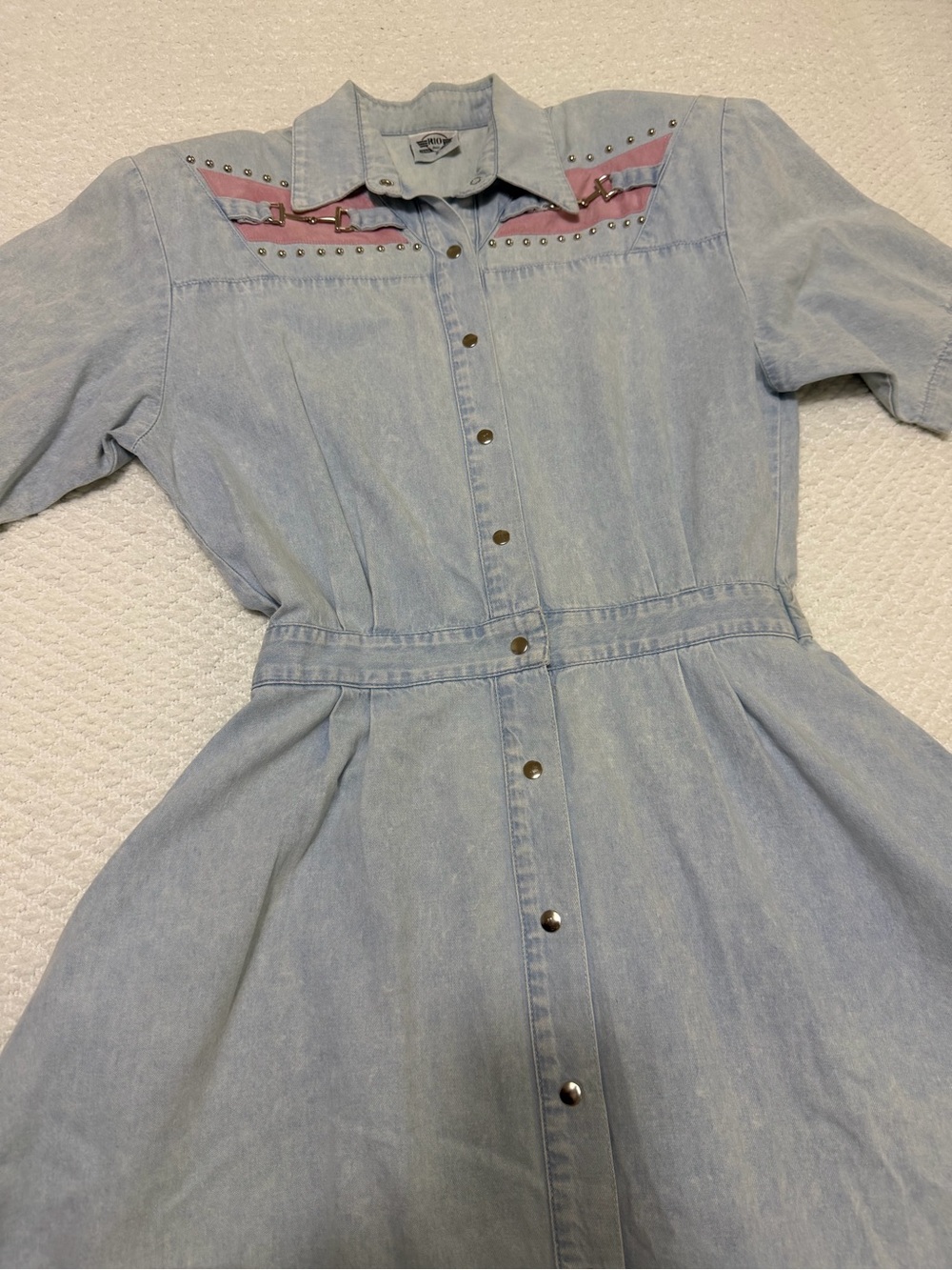 Vintage Rio Brand Denim Short Sleeve Button Down Dress Women’s Size Small - Picture 5 of 16